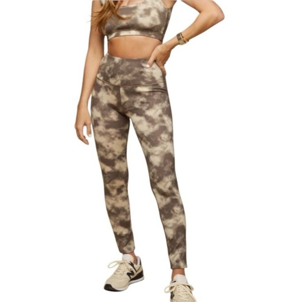 TAN + LINES Sivan Ayla Temescal Cyn Cocoa Clouds Leggings Large Brown PRISTINE